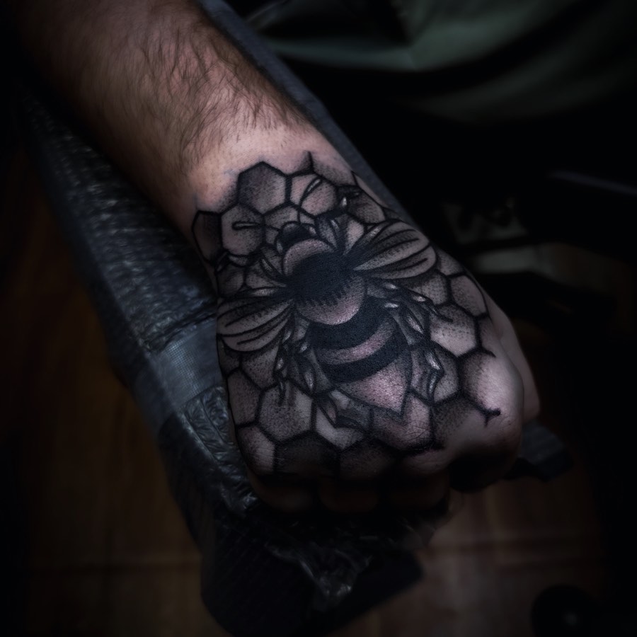 Cover-up tattoo by Andy Electric
